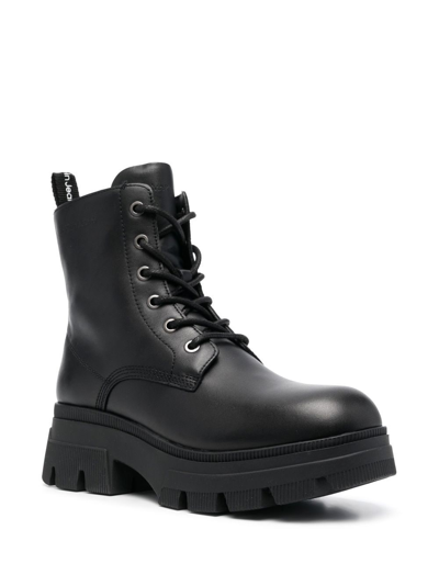 Shop Calvin Klein Chunky Lace-up Combat Boots In Black