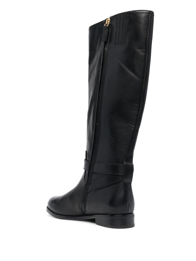 Shop Lauren Ralph Lauren Brittaney Logo-plaque Boots In Black