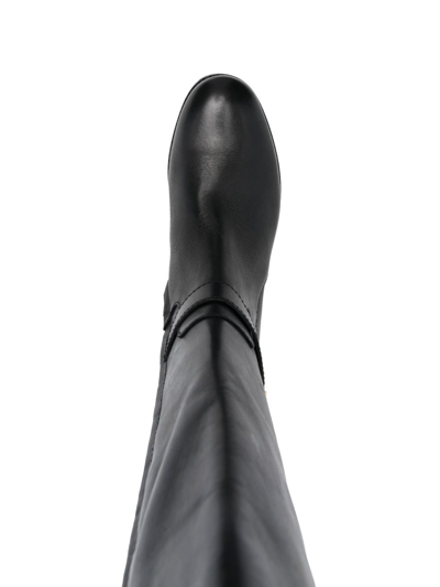 Ralph Lauren Brittaney Logo-plaque Boots In Black