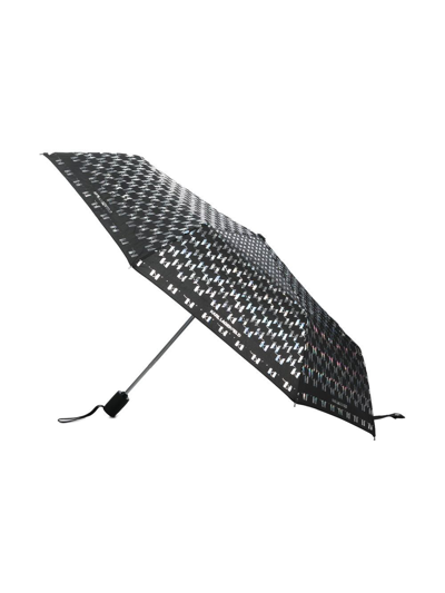 Shop Karl Lagerfeld K/monogram Iridescent Umbrella In Black