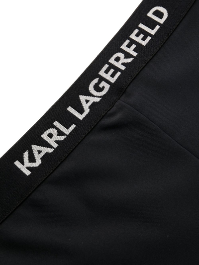 Karl Lagerfeld Logo-print Hipster Bikini Bottoms In Black