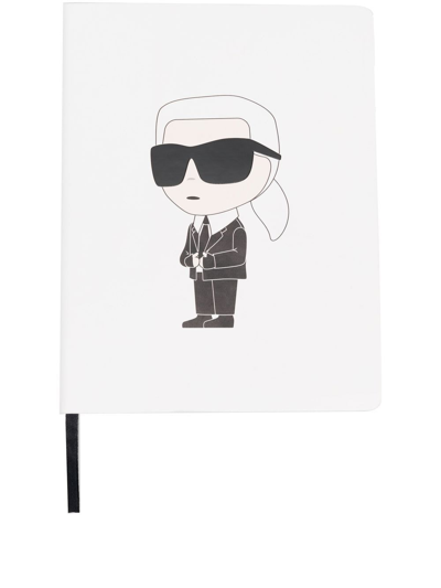 Shop Karl Lagerfeld K/ikonik 2.0 Notebook & Pen Set In White