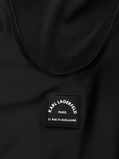 Karl Lagerfeld Logo-print Swimsuit In Black