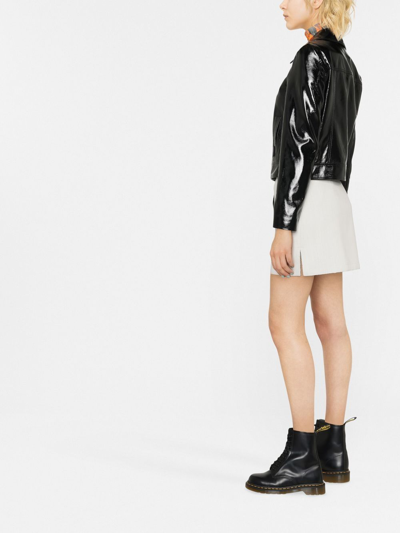 Shop Karl Lagerfeld Patent Faux Leather Jacket In Black