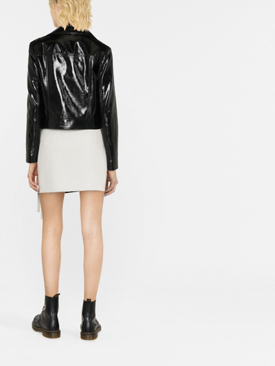 Shop Karl Lagerfeld Patent Faux Leather Jacket In Black