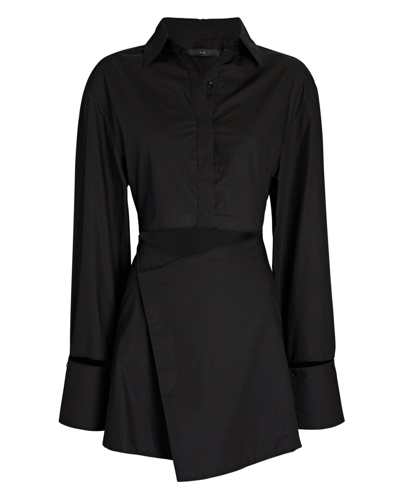 Shop Sir The Label Dion Cut-out Mini Shirt Dress In Black
