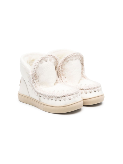 Shop Mou Shearling-lined Ankle Boots In White