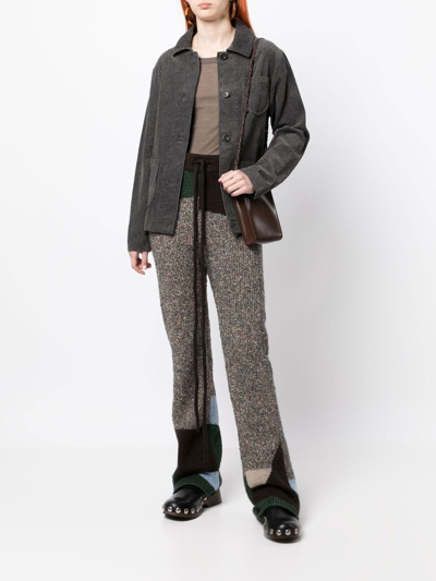 Shop Ymc You Must Create Labour Abstract-print Corduroy Jacket In Grey