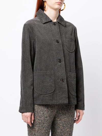 Shop Ymc You Must Create Labour Abstract-print Corduroy Jacket In Grey