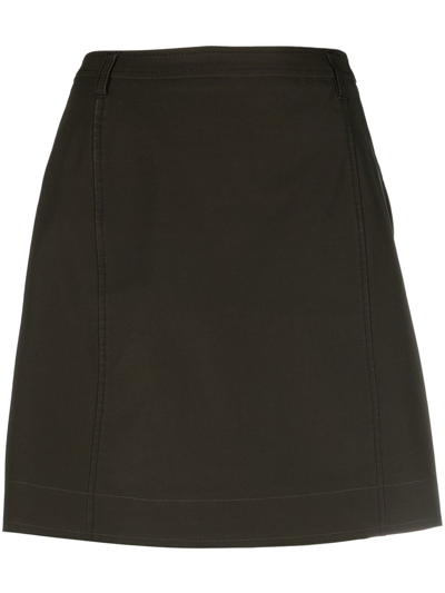 Pre-owned Prada 2000s High-waisted A-line Skirt In Green