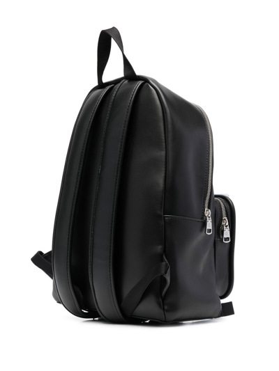 Shop Calvin Klein Jeans Est.1978 Logo-embossed Leather Backpack In Black