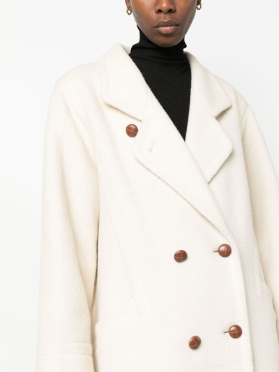 Pre-owned A.n.g.e.l.o. Vintage Cult 1980s Notched Lapels Double-breasted Coat In White