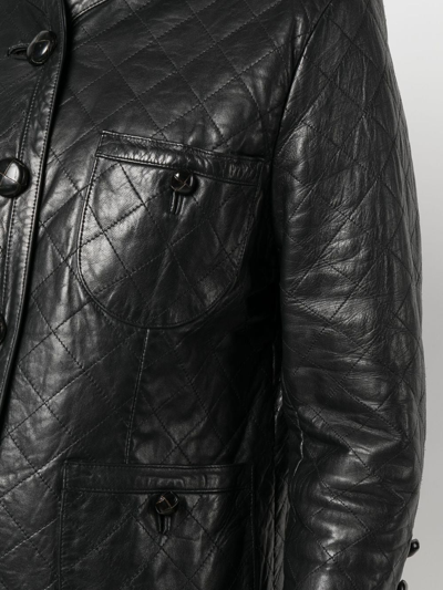 Pre-owned A.n.g.e.l.o. Vintage Cult 1990s Diamond-quilted Leather Jacket In Black