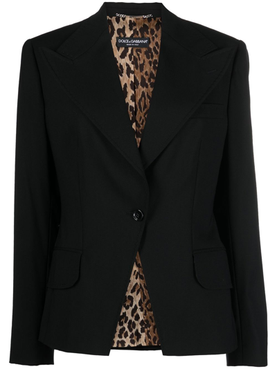 Pre-owned Dolce & Gabbana 2000s Peak-lapel Single-breasted Jacket In Black