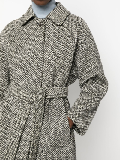 Pre-owned Burberry 1990s Single-breasted Wool Coat In Grey And White Melange