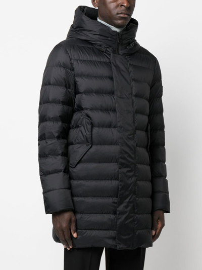 Shop Peuterey Logo-patch Padded Down Coat In Black