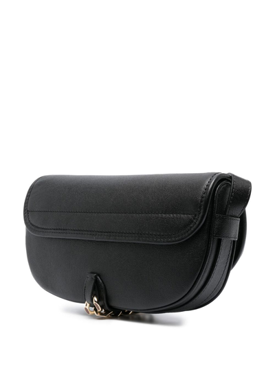 Shop See By Chloé Mara Logo-embossed Shoulder Bag In Black