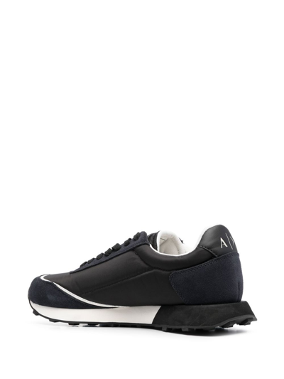 Shop Armani Exchange Logo-print Lace-up Sneakers In Black
