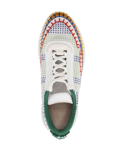 Shop Chloé Nama Low-top Sneakers In White