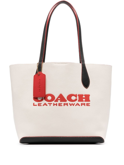 Coach Kia Leather Tote Bag In B4/chalk Multi | ModeSens