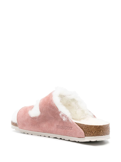 Birkenstock Shearling Slides In Pink