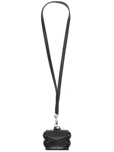 Shop Alexander Mcqueen Logo-print Headphone Case In Black