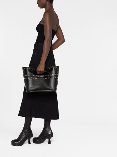 Shop Alexander Mcqueen The Bow Eyelet Tote Bag In Black