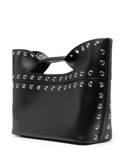 Shop Alexander Mcqueen The Bow Eyelet Tote Bag In Black