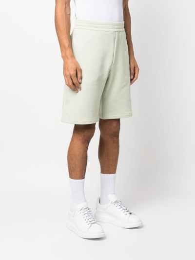 Alexander Mcqueen Pastel Green Cotton Bermuda Shorts In Green