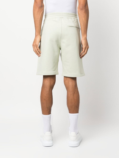 Shop Alexander Mcqueen Embroidered-logo Bermuda Shorts In Green