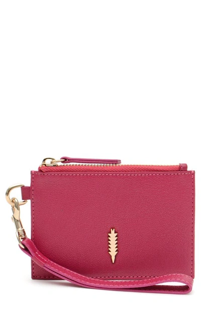 Shop Thacker Leather Wristlet In Raspberry