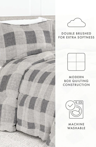 Homespun Gray Plaid Premium Microfiber Comforter Set In Gray