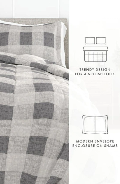 Homespun Gray Plaid Premium Microfiber Comforter Set In Gray
