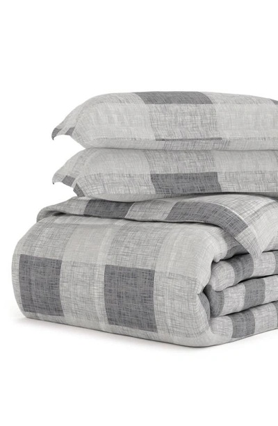 Homespun Gray Plaid Premium Microfiber Comforter Set In Gray