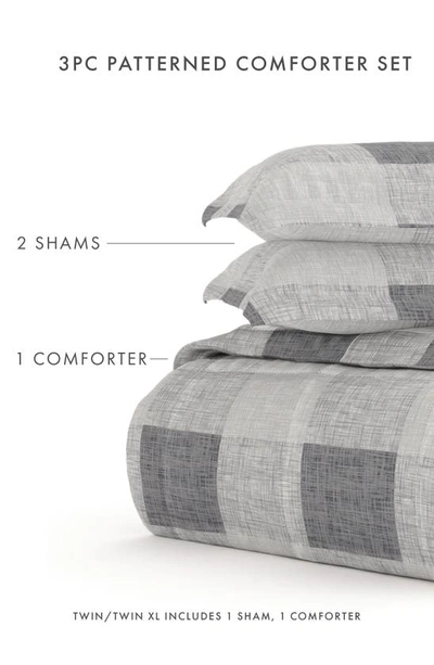 Homespun Gray Plaid Premium Microfiber Comforter Set In Gray