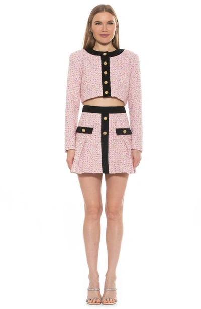 Shop Alexia Admor Tweed Flared Miniskirt In Pink Multi