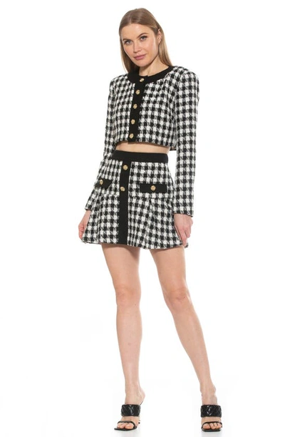 Shop Alexia Admor Tweed Flared Miniskirt In Black/ White