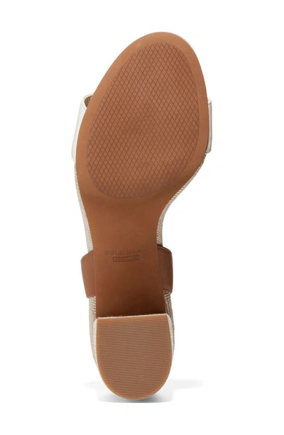 Shop Cole Haan Josie Block Heel Sandal In Ivory/ Honey/ Gold Linen