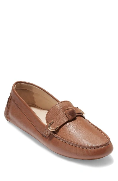 Shop Cole Haan Evelyn Bow Leather Loafer In Pecan Grain