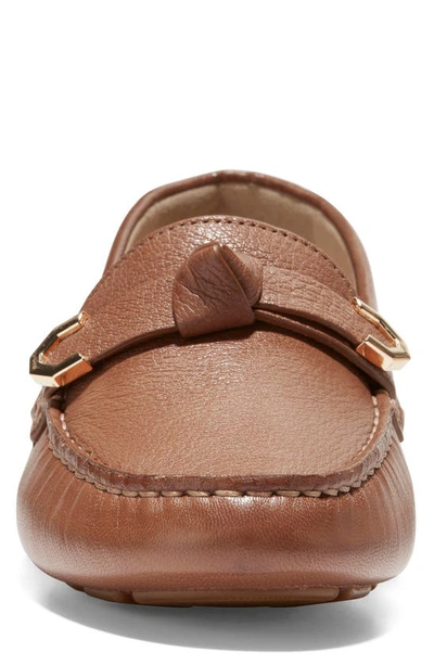 Shop Cole Haan Evelyn Bow Leather Loafer In Pecan Grain