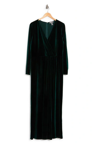 Shop By Design Rosalie Long Sleeve Velvet Maxi Dress In Emerald