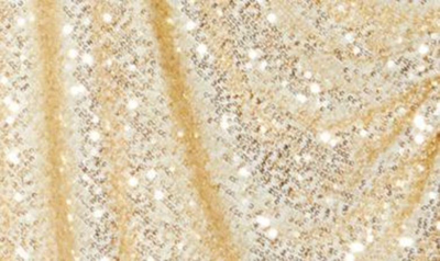 By Design Frances Sequin Side Ruched Wrap Mini Dress In Gold/ Ivory