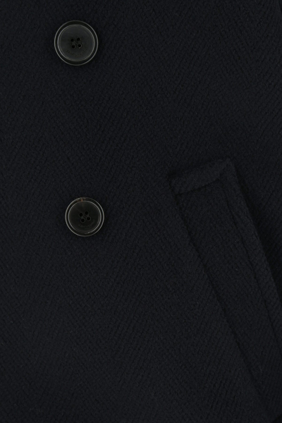 Saint Laurent Cappotto Oversize In Lana Blu Navy Donna In Blue