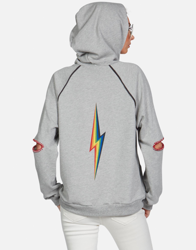 Lauren Moshi Kylie Rainbow Skull Cloud In Heather Grey