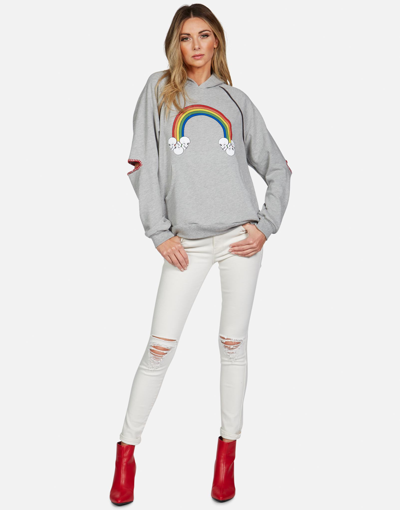 Lauren Moshi Kylie Rainbow Skull Cloud In Heather Grey