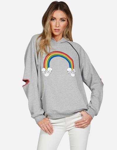 Lauren Moshi Kylie Rainbow Skull Cloud In Heather Grey