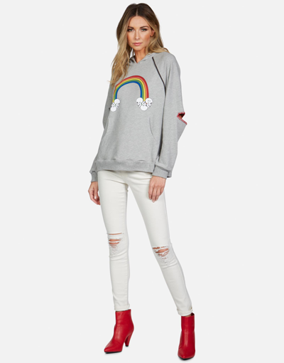 Lauren Moshi Kylie Rainbow Skull Cloud In Heather Grey