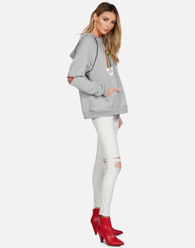 Lauren Moshi Kylie Rainbow Skull Cloud In Heather Grey