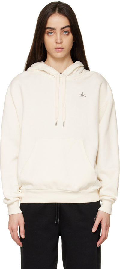 Shop Alo Yoga Off-white Accolade Hoodie In Ivory