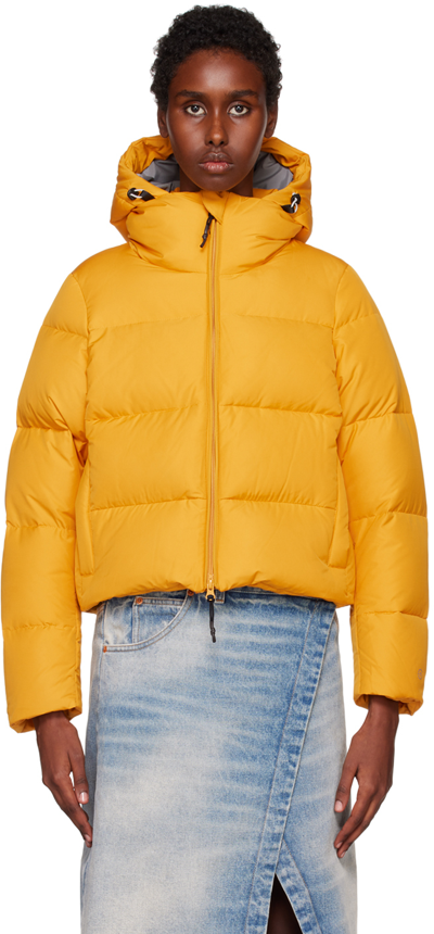 Shop Otti Yellow Short Cocoon Down Jacket In 21708275 Golden Yell